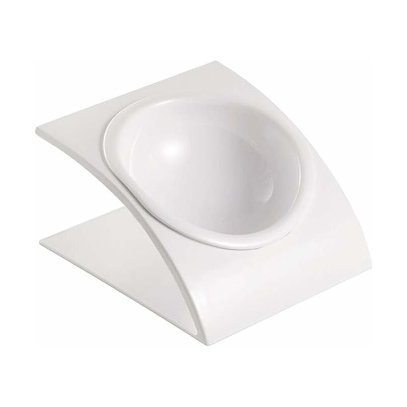 Kueatily - Blanc Porte-gamelle Surélevée Pet Gamelles incliné pour Chien et Chat Gamelles Chien Chat Mélamine avec Support