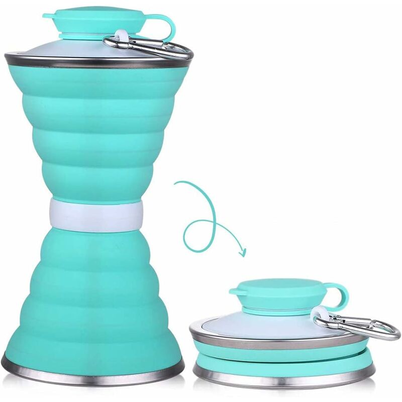 Kueatily - Boîteille d'eau pliable en siliCône (vert)-Fei Yu