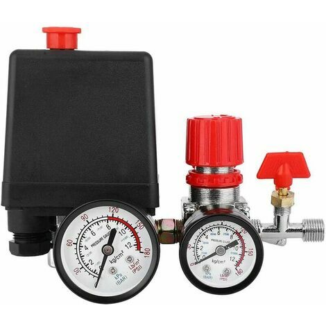 kueatily Compressore d'aria pressostato valvola pressostato compressore d'aria con regolatore di pressione