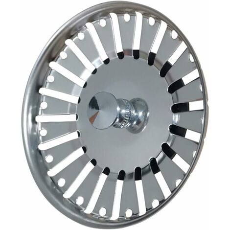 kueatily Crépine d'évier de cuisine, bouchon de crépine d'évier en acier inoxydable, remplacement des bouchons de vidange de crépine de panier à double fonction (diamètre: 84 mm)