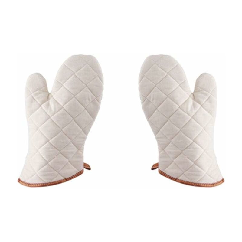 gants coton tissu résistant à la chaleur gants cuisine four gant ustensiles de cuisine pour la maison restaurant 2pcs (taille moyenne) - Kueatily