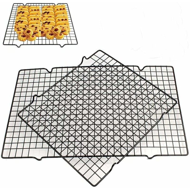 Kueatily - Grille de Refroidissement Patisserie inox, Grille Rectangulaire à Gateaux, Anti-adhésif Rack/Volette de Refroidissement et Cuisson au Four