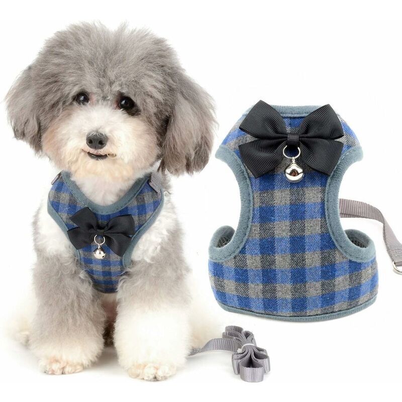 Kueatily - Harnais sans tension pour petit chien (bleu L)