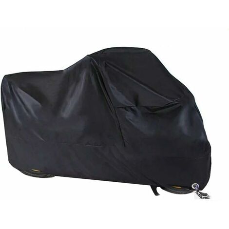 kueatily Housse de moto, bâche anti-poussière imperméable 190T pour moto avec trous de verrouillage (265 105 125 cm)