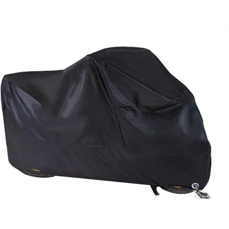 Housse de moto, bâche anti-poussière imperméable 190T pour moto avec trous de verrouillage (265 105 125 cm)-Fei Yu