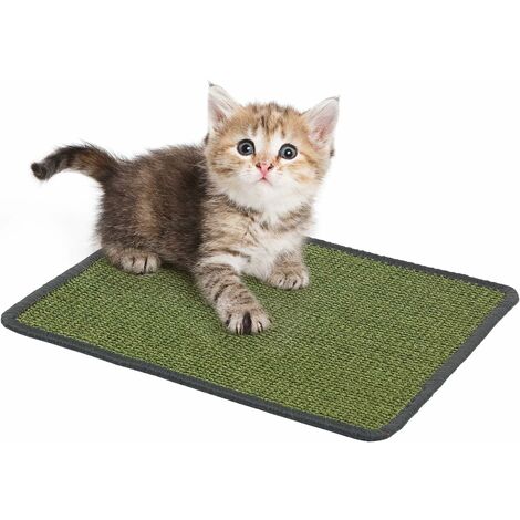 kueatily Kratzmatte für Katzen, natürliches Sisal, Kratzmatte für Katzen, Kätzchen, rutschfest, Haustier-Kratzmatte, Isomatte, schützt Möbelbodenwand (30 x 40 cm, grün)