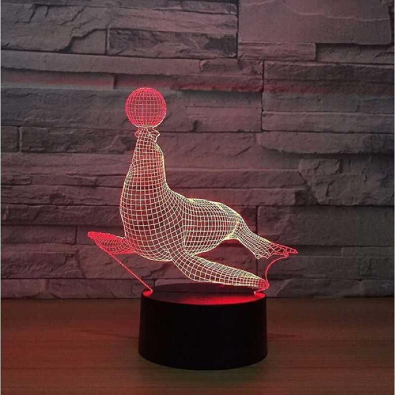 Kueatily - Lampada 3d Sea Lions 16 luci notturne a...