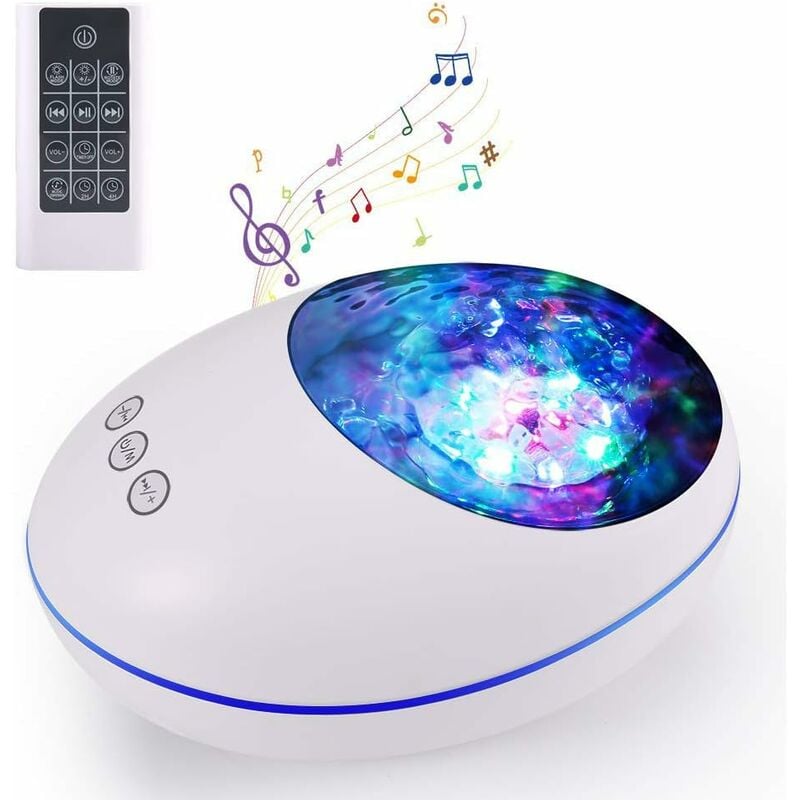 Kueatily - Lampe de Projection LED,Delicacy Veilleuse Lampe Chevet d'Ambiance 8 Couleurs Réglable Projecteur Vagues Océan