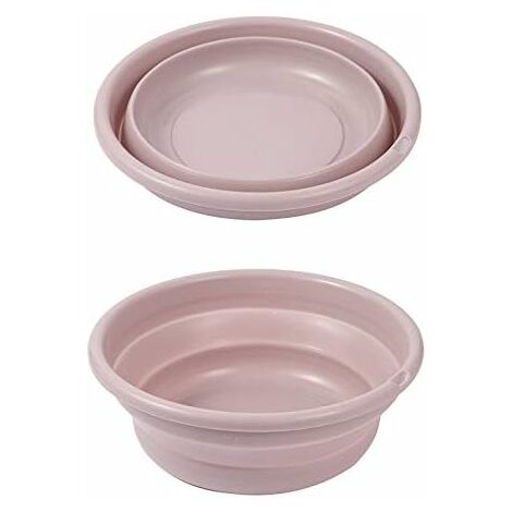 kueatily Lavabo rond multifonctionnel portable pliable en silicone (M, rose)
