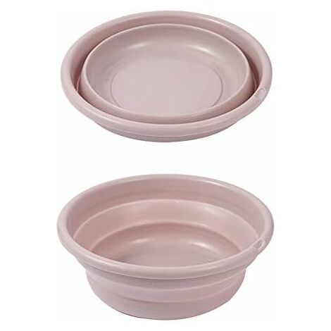kueatily Lavabo rond multifonctionnel portable pliable en silicone (S, rose)