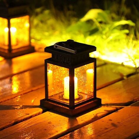 kueatily Luce Notturna a LED Solare per Esterni Piccole Decorazioni Appese Antica Durevole Cortile da Giardino Abbagliante dal Crepuscolo all'Alba Accensione/Spegnimento Automatico Lanterna ad Energia