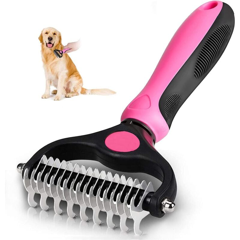 Kueatily - Brosse Poil Chien Brosse Chat, Râteaux de Démêlage chiens, Brosse Toilettage Enlever Poils, Peigne de Toilettage pour Sous Poil Élimine