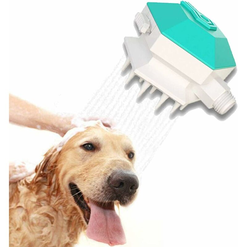 Kueatily - Pulvérisateur Douche Chien,Animaux Compagnie Brosse de Massage pour Le Bain,Douchette Outil de Toilettage pour Animaux 2 en 1 avec