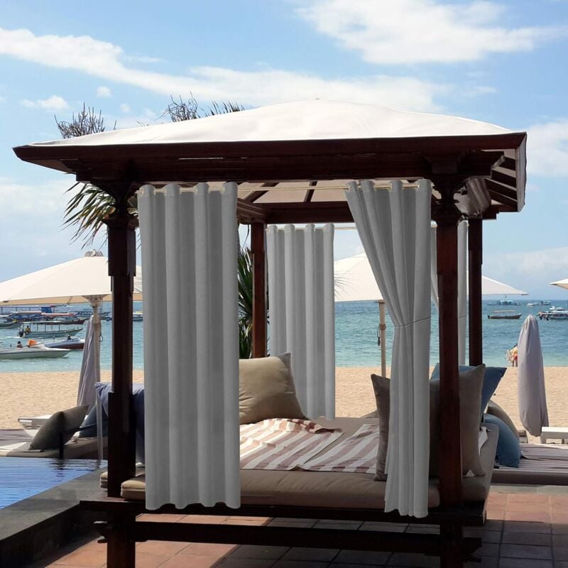 Kueatily - Rideaux d'extérieur Jardin Patio Gazebo Rideau Occultant Coupe-vent Protection uv Résistant à la moisissure, rideaux isolation thermique