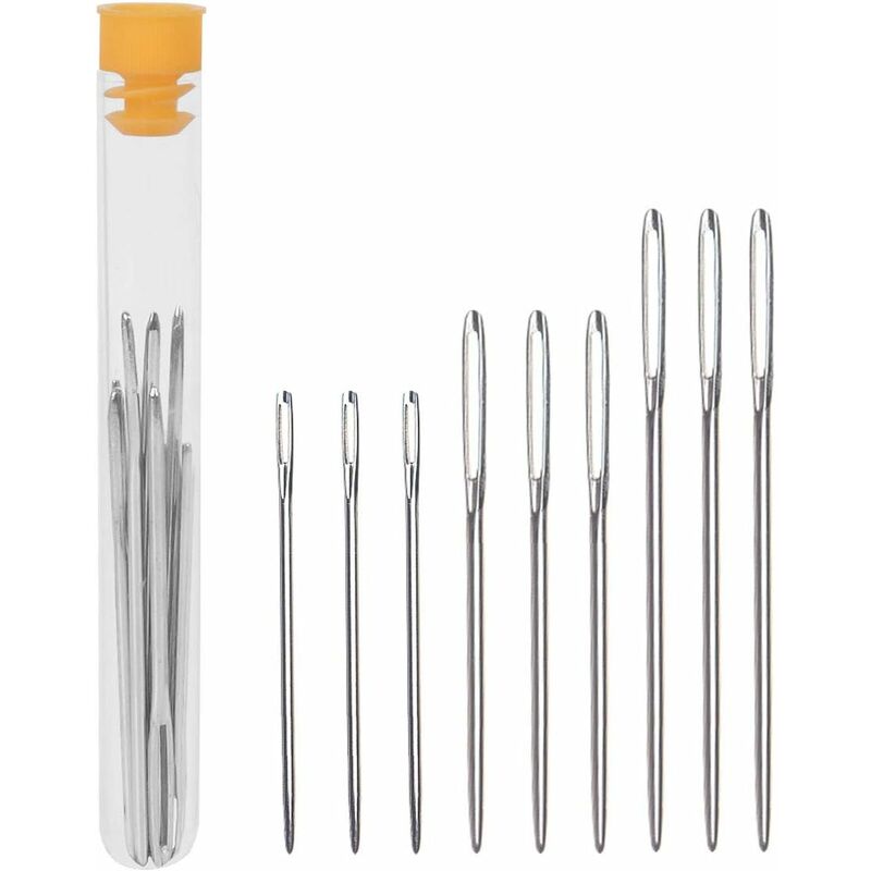 Set di 9 aghi da ricamo a tubo grande (7 cm, 6 cm