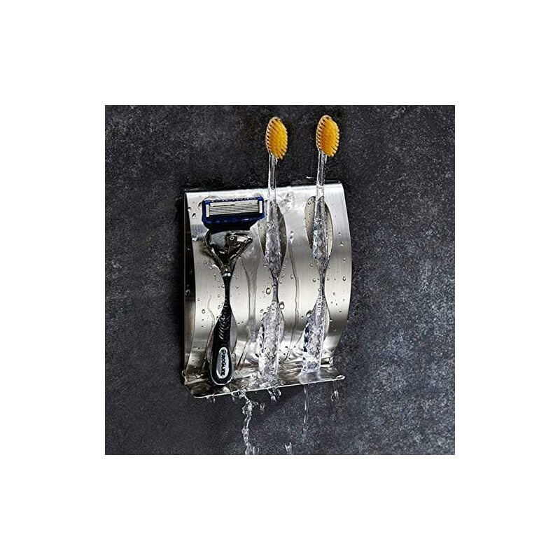 Support de Brosse à Dents Porte-Brosse à Dents en Acier Inoxydable Fixation Mural-Fei Yu