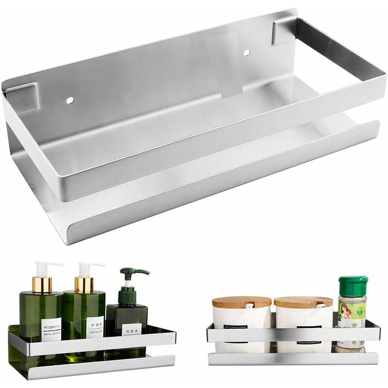 Support de salle de bain en acier inoxydable, support de douche, 20 cm, le Perçage et l'installation sont nécessaires-Argent-Fei Yu