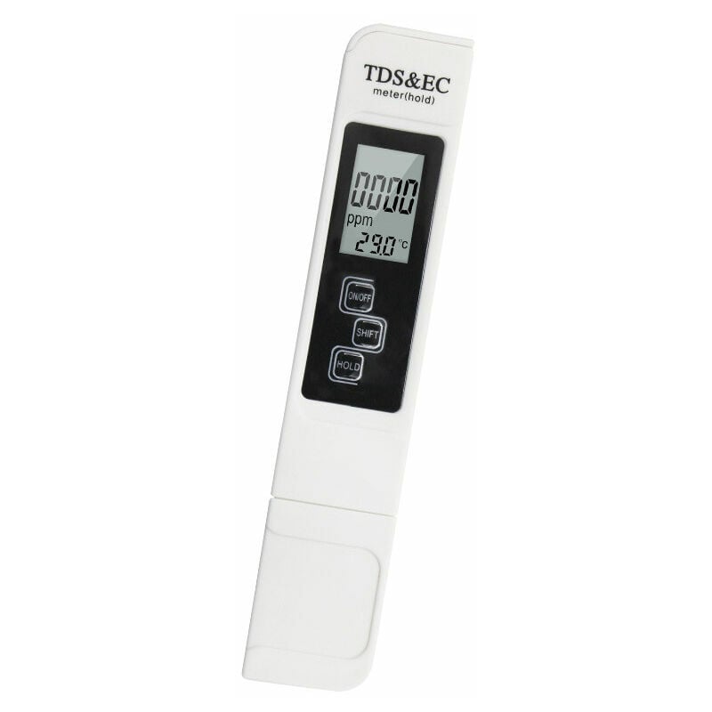 Kueatily - Testeur pH Mètre électronique, tds&ec Mètre Température, 3 en 1 Testeur de qualité de l'eau avec Écran lcd, Auto-Calibration, Test pour