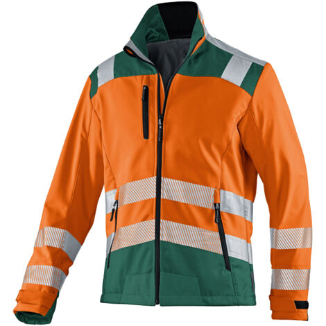 Kübler Jacke REFLECTIQ Softshell PSA 2 warnorange/moosgrün Gr. L