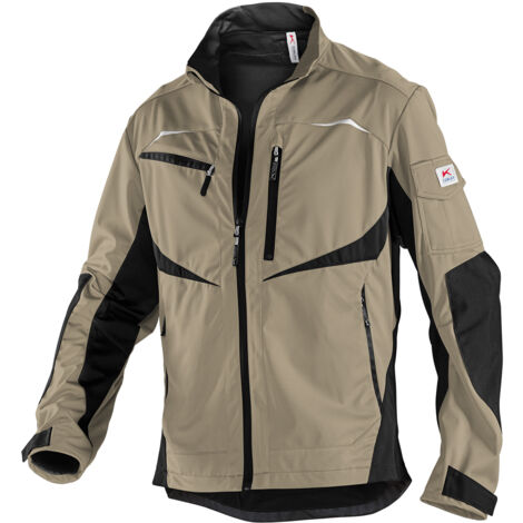 KÜBLER PRACTIQ Softshelljacke 1351 sandbraun/schwarz Gr. 2XL