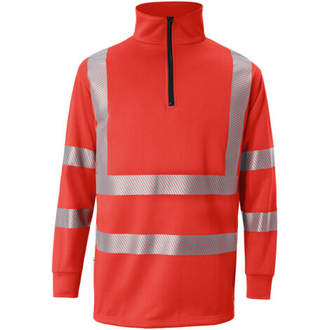 Kübler Zip-Sweatshirt REFLECTIQ PSA 2 5046 warnrot Gr. M