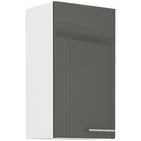 Küche Hängeschrank 40 Lara Grau Hochglanz + Weiss matt Küchenzeile Küchenblock