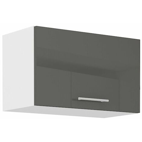 Küche Hängeschrank 60 Lara Grau Hochglanz + Weiss matt Küchenzeile Küchenblock