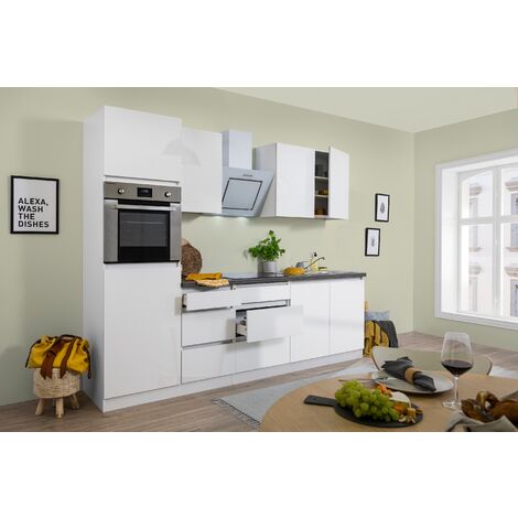 Küche Küchenzeile Leerblock grifflos Weiß Lorena 270 cm Respekta
