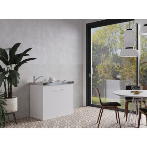 Küche Miniküche Singleküche Küchenzeile Pantry Weiß Levin 100 cm Respekta