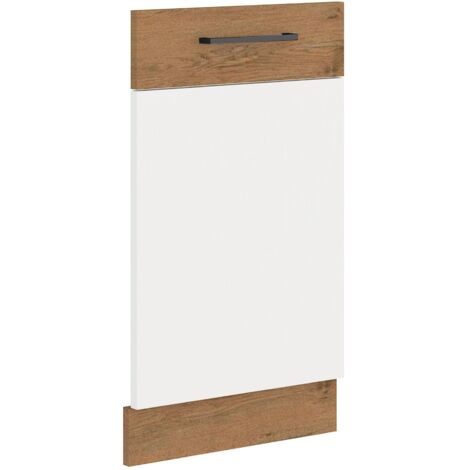 Küche Vigo Frontblende Geschirrspüler vollintegriert 45 cm Eiche Lancelot Weiß