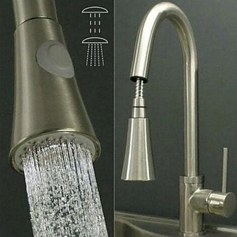 Küchen-Armatur in modernem Stil, aus gebürstetem Nickel, abnehmbare
