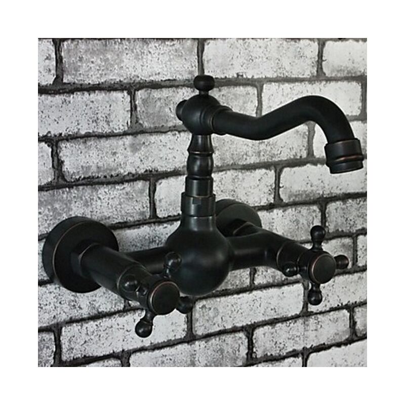 Küchen-Armatur Vintage, glänzende Bronze-Ausführung, zwei Griffe