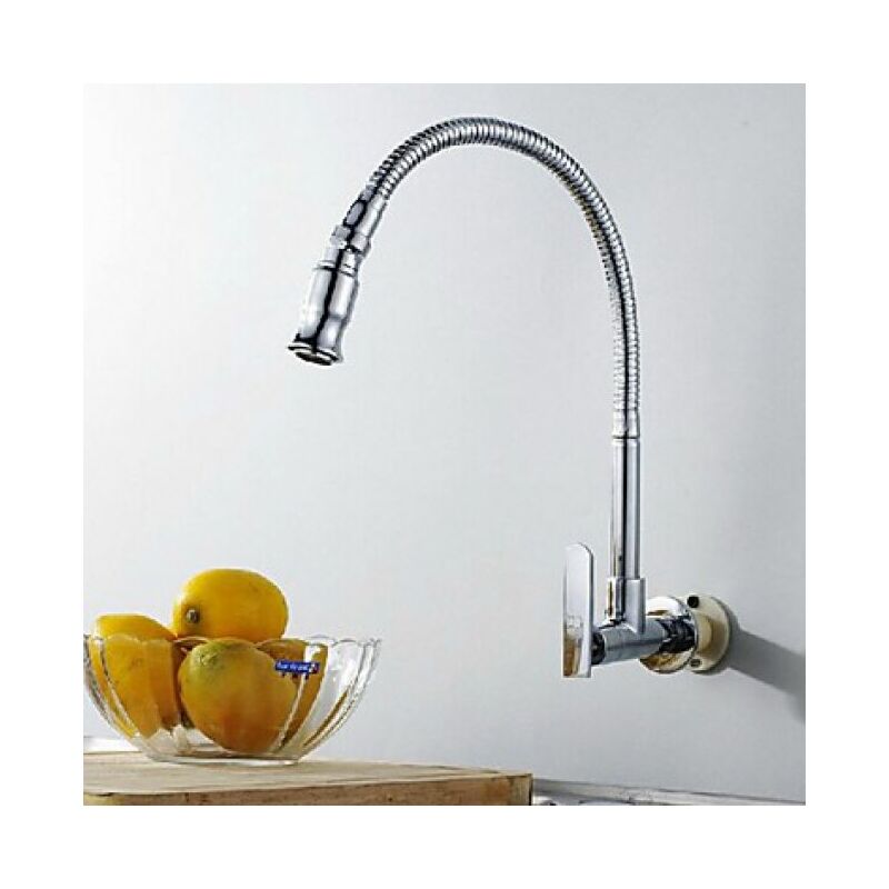 Küchen-Armatur zur Wandmontage mit ausziehbarem Auslauf, Einhebel