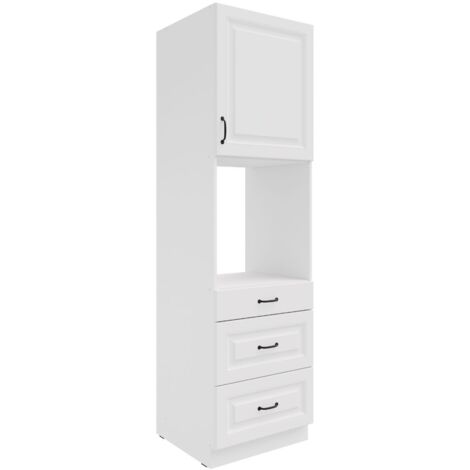 Küchen Backofen Hochschrank 60 Stilo Weiss Küchenzeile Küchenblock + Schubladen