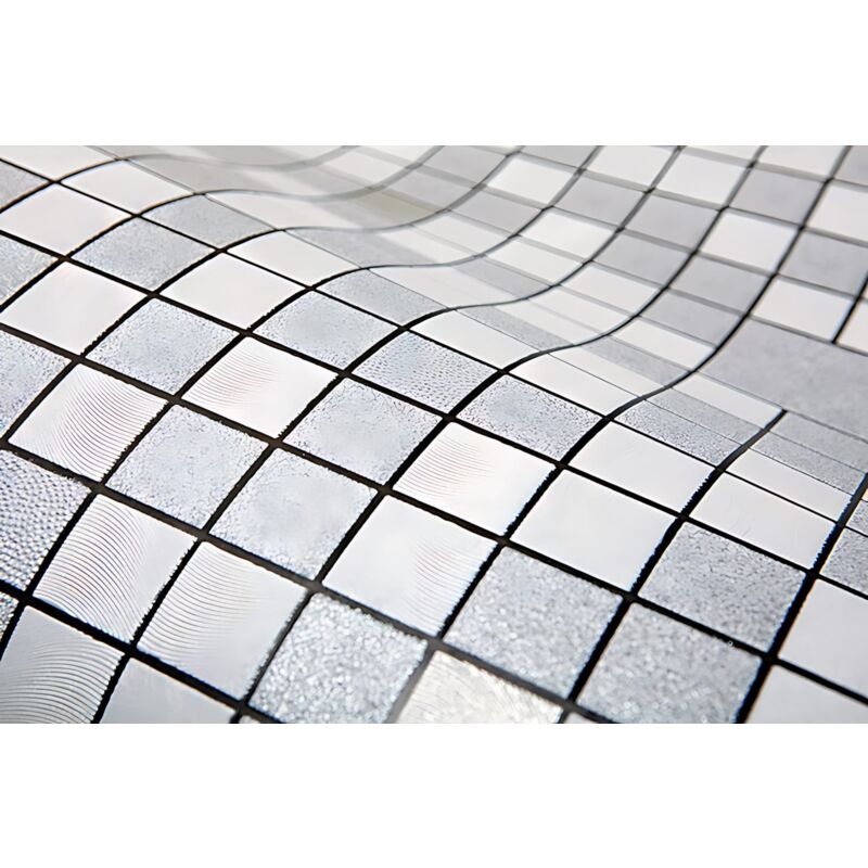 EDEM 1033-16 Küchen Bad Tapete Geometrisch Metallic Effekt silber platin 5,33 m2
