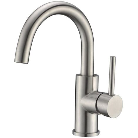 Küchen-/Badezimmerarmatur, vernickelt, kleines Mini-Modell für Küche/Bad, praktische Marinearmatur, Einlocharmatur, Edelstahl, WC-Armatur im Landhausstil, für den Außenbereich
