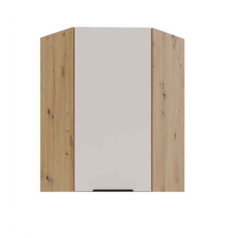 Küchen Eckhängeschrank 60x60 cm Küche SOLANO Kaschmir beige matt + Eiche Artisan matt Küchenzeile Küchenblock Einbauküche Höhe 90 cm