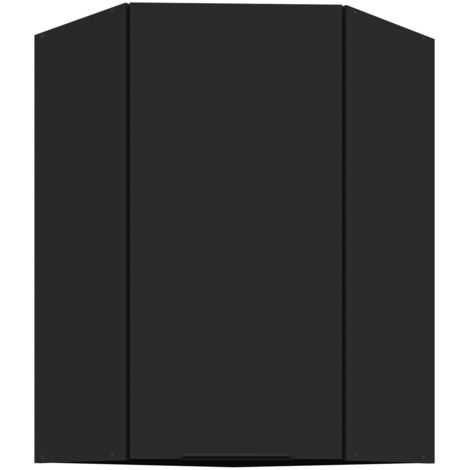 Küchen Eckhängeschrank 60x60 cm SIENA Schwarz Küche Küchenzeile Küchenblock