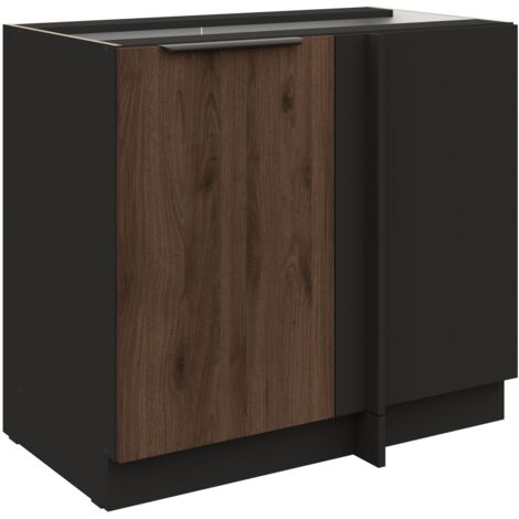 Küchen Eckunterschrank 105 cm Küche MONZA Okapi Nußbaum Küchenzeile Küchenblock