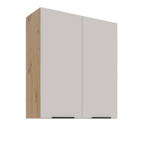 Küchen Hängeschrank 80 cm Küche SOLANO Kaschmir beige matt + Eiche Artisan matt Küchenzeile Küchenblock Küche Einbauküche