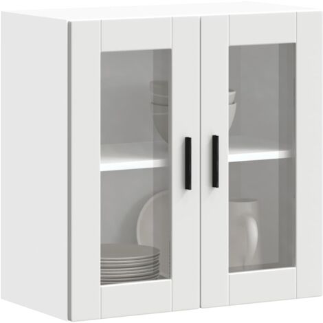 Küchen-Hängeschrank mit Glastür Porto Weiß vidaXL701926