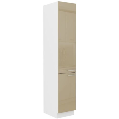 Küchen Hochschrank 40 Lara Cappuccino Hochglanz Küchenzeile Küchenblock Küche