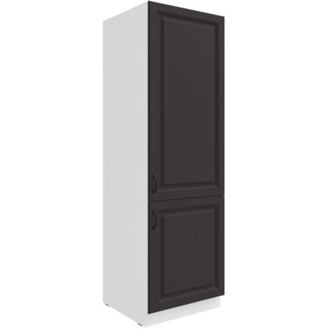 Küchen Hochschrank 60 cm Stilo Grau + Weiss Küchenzeile Küchenblock