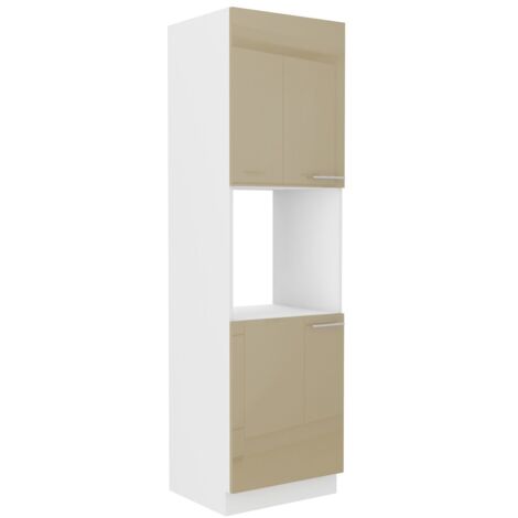 Küchen Hochschrank 60 Lara Cappuccino Hochglanz Küchenzeile Küchenblock Küche