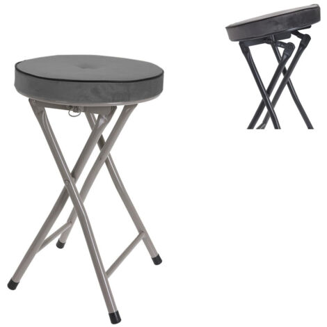 Küchen Klapphocker H49cm mit Samtpolster-YK1200800-Anthrazit-var