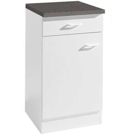 Küchen-Unterschrank 1-türig SALERNO-03 Breite 40cm Weiß