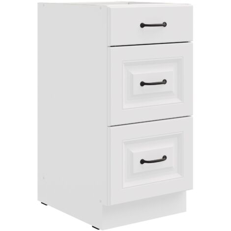 Küchen Unterschrank 40 cm Stilo Weiß Vollauszug Soft-Close Küche Einbauküche