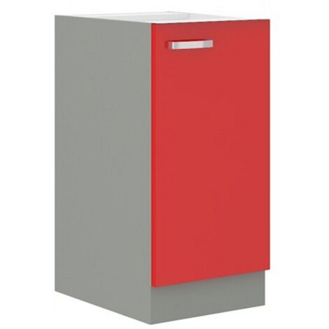 Küchen Unterschrank 40 Glanz Rot Grau Küchenzeile Küchenblock Küche Rose Bianca