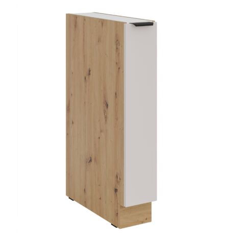 Küchen Unterschrank Schrankauszug 15 cm Küche SOLANO Kaschmir beige matt + Eiche Artisan matt Küchenzeile Küchenblock Einbauküche