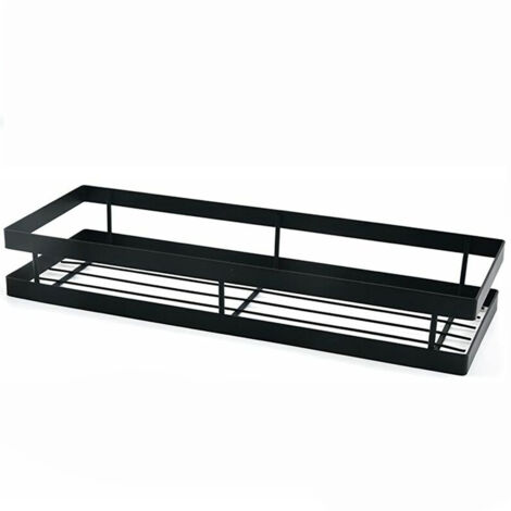 Küchen-Wandgewürzregal, 2er-Set, platzsparend, 50 x 12 x 5,5 cm, schwarz